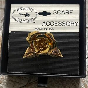Ann Cahill Collection Gold Rose Scarf Accessory